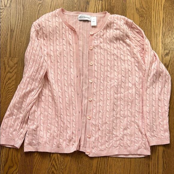 Alfred Dunner Pink Cable Knit Cardigan XL - Picture 1 of 6